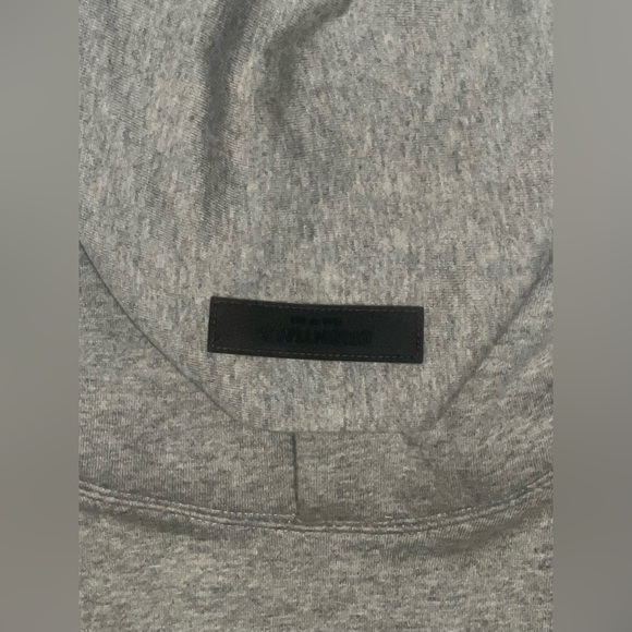 Essentials Fear of God Dark Oatmeal Hoodie with Black Lettering, LARGE - Picture 9 of 10